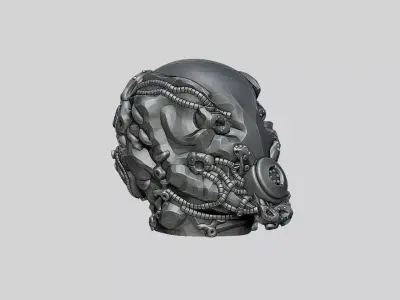 Robot head headdphone Stand Cyborg Headset Stand a400 3D print model