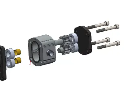 Industrial Hydraulic Pump - High Detail 3D Model 3D model