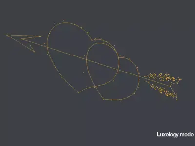 Neon Hearts and Arrow 3D model