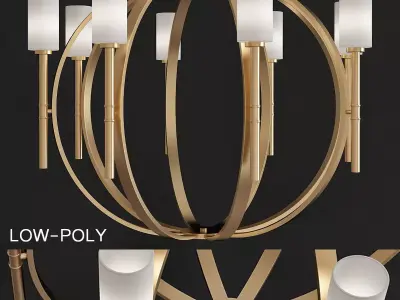 Hinkley Lighting Margeaux Chandelier low poly 3d model Low-poly 3D model