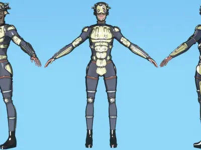 A character with many Eyes Low-poly 3D model