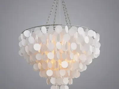 Capiz Round Pendant - White 3D model