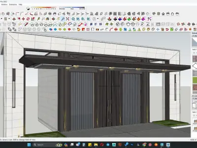 Housing society main gate design 3d model 3D model