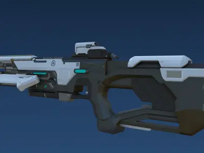 Plasma Assault Rifle Low-poly 3D model