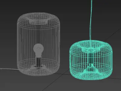 Hanging Lamp and Table Lamp Bonbonne by Jean Francois D Or 3D model