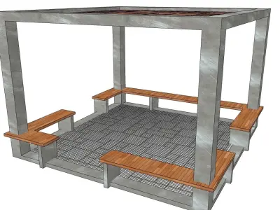 outdoor pavilion for roof for residential house 3D model