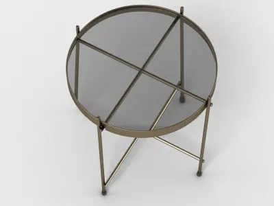 Sidetable round brass side table 3D model