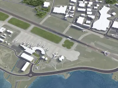 Tromso Airport Low-poly 3D model