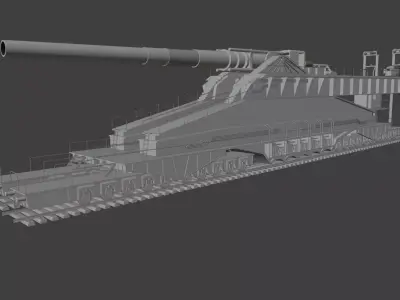 Cannon Dora Railway cannon  german ww2 3D model