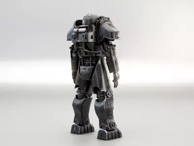 Post Apocalyptic Power Armor Black 3D model