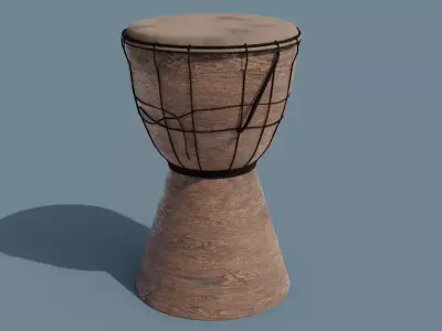 Djembe Free low-poly 3D model