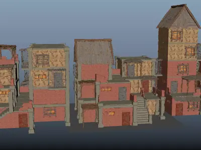 Modular Asset  Low-poly 3D model