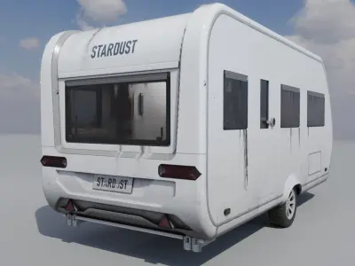 Trailer house in 10 variant with interior Low-poly 3D model