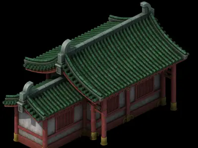 Game Building - Yan overlooking the house 05 3D model