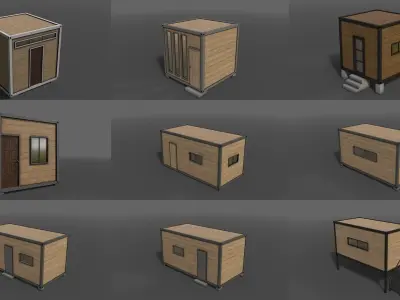PBR Container House BC 3D Model Pack