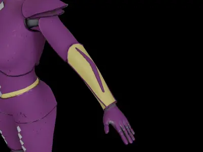 High-quality purple robot model 3D model