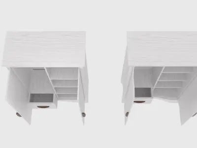 Curved Wardrobe Low-poly 3D model