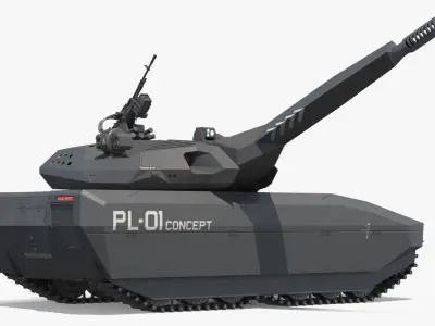  PL-01 Armored Stealth Combat Vehicle Rigged for Maya 