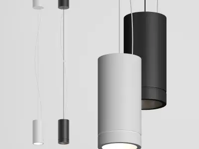 Tube-S two pendant lights hanging from ceiling 3D model