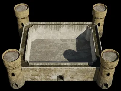 Castle 3D model PBR materials 4K Low-poly 3D model