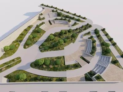 public park-Private Park Landscape 3D model