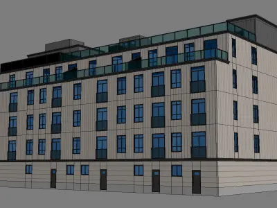 Modern Townhouse Building 2 3D model