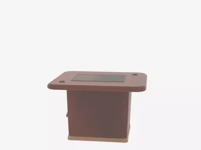 Executive Boardroom Table 3D Mahogany Finish Leather Inlay3D 3D model