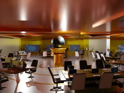 Sci-Fi Command Center Low-poly 3D model