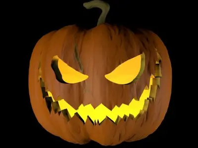 Scary Carved Pumpkin 3D model