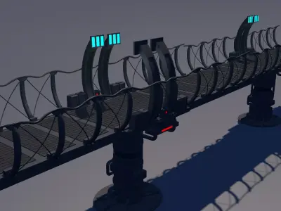 Sci Fi Bridge 3D model 4