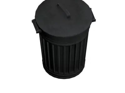 Trash Can Low-poly 3D model 37