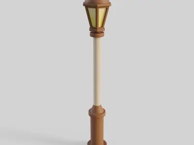 Cartoon Street Light 2 Low-poly 3D model