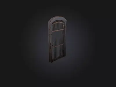 Iron Barred Door Low-poly 3D model
