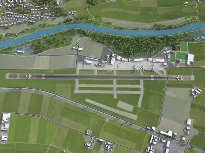 Bern Airport Low-poly 3D model