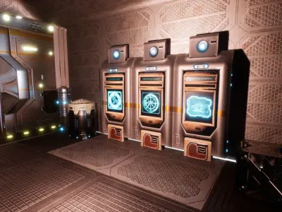 SF Corridors for Unreal Low-poly 3D model