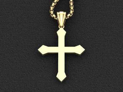 High Cross Pendant Light Gold 18K 3CP061 3D model