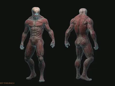 Skinless mutant Low-poly 3D model