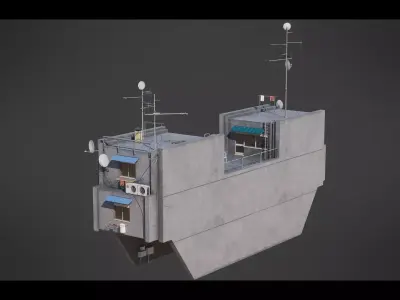Dystopian Cyberpunk Building 2 Low-poly 3D model
