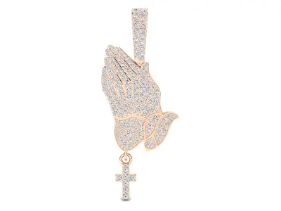 praying hands pendant 3D print model