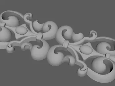 dekor ornamental letter l 3D model