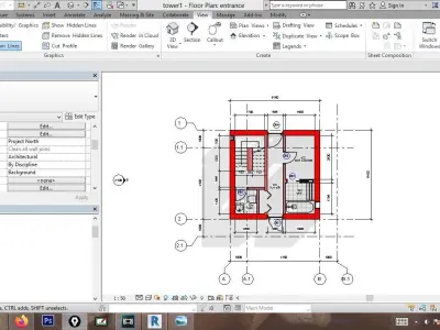 revit 4x4 residence by tadao ando 3D model