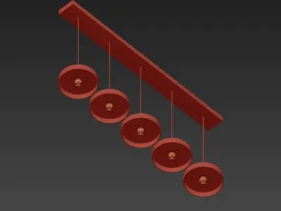 PERFECTA hanging lamp with four lights 3D model