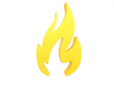 Fire Symbol v3 005 Low-poly 3D model