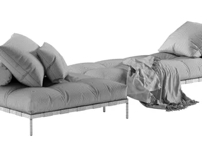 Saba Italia Pixel Light sofa set 4 3D model