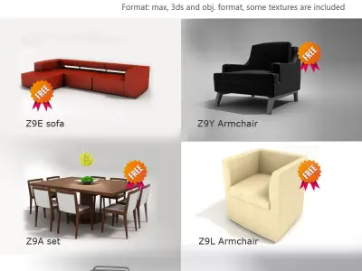 Furniture Model pack 1 Free 3D model