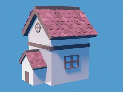Stylized House 2 Low-poly 3D model