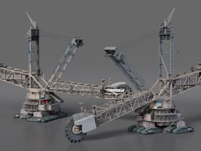  Giant Bucket-Wheel Excavator Rigged 