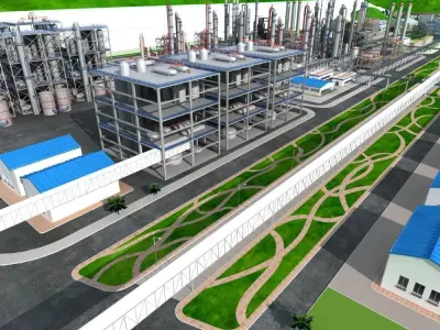 Chemical Factory Scene 3D model