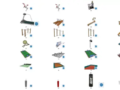 Block Pack for Gyms and Fitness Centers 3D model