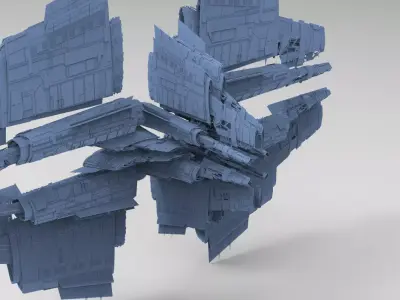 Alien Ship pyramid God design  3D model